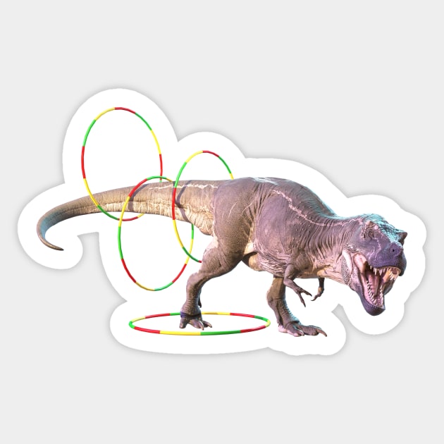 T Rex Hula Hoop Sticker by vonHobo